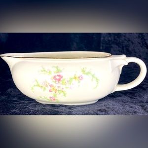 VTG Taylor Smith  USA Rose Moss Sauce Jug numbered 2803 Gold Trim Floral Dish.